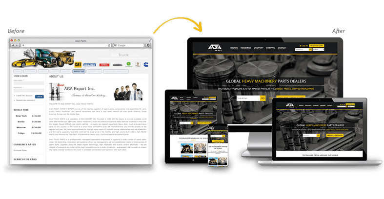 AGA Parts: Industrial Website Redesign