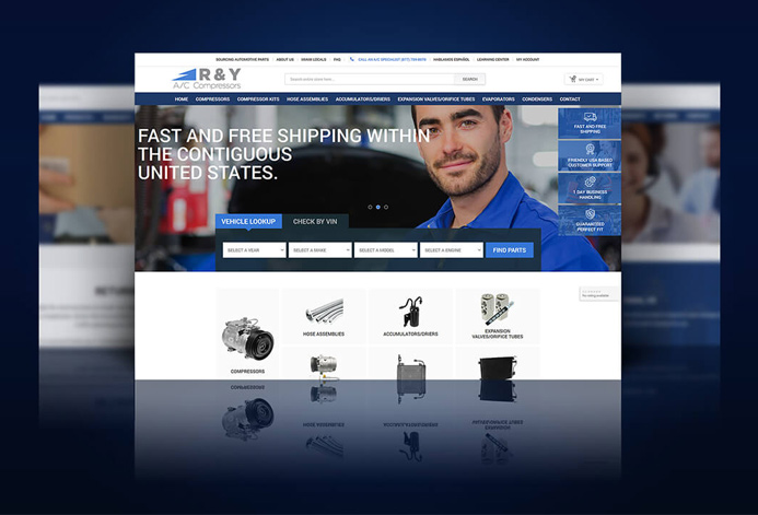 R & Y A/C Compressors Magento Website