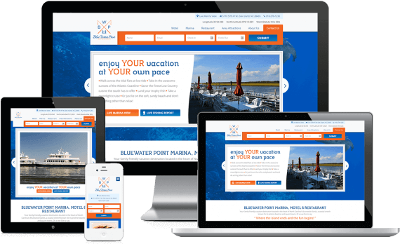 Blue Water Point Marina Web Design Hospitality