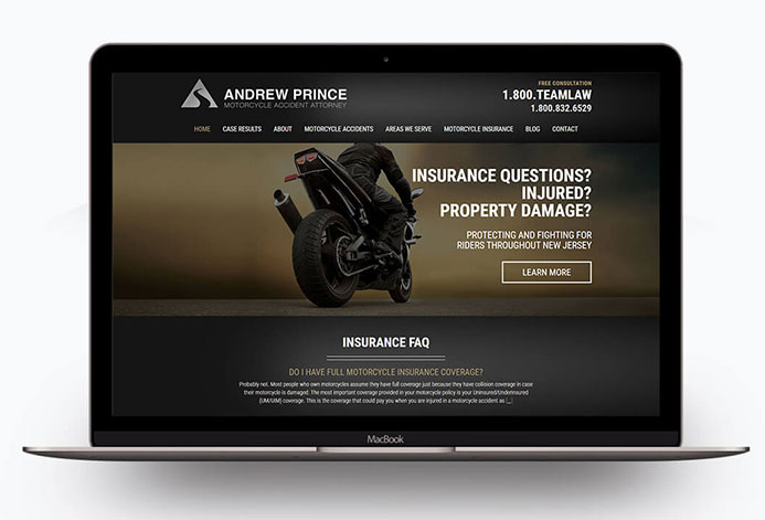 Motorcycle Injury Law Custom Motorcycle Lawyer Website