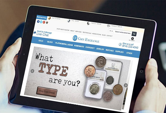 Coin Exchange NY Custom Retail Coin Shop Ecommerce Website