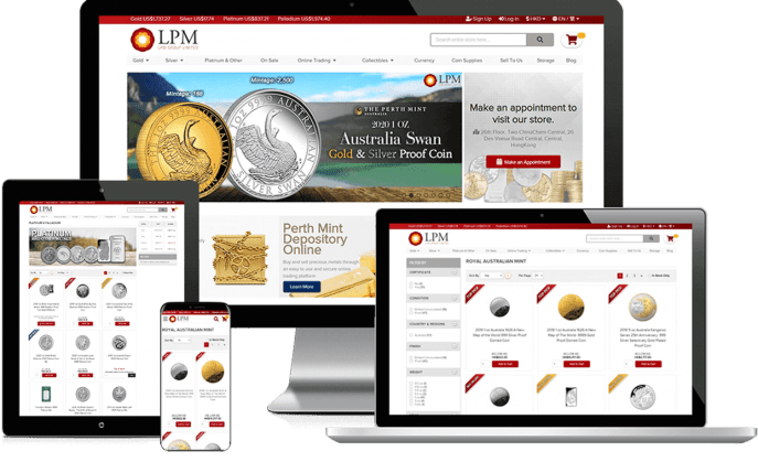 Ecommerce website for bullion shop