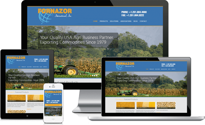 Custom website design for an agriculture company