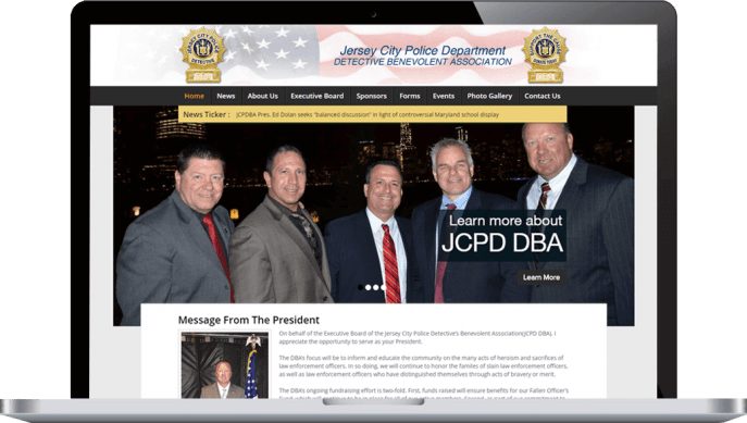 Custom website design for a police bureau nonprofit