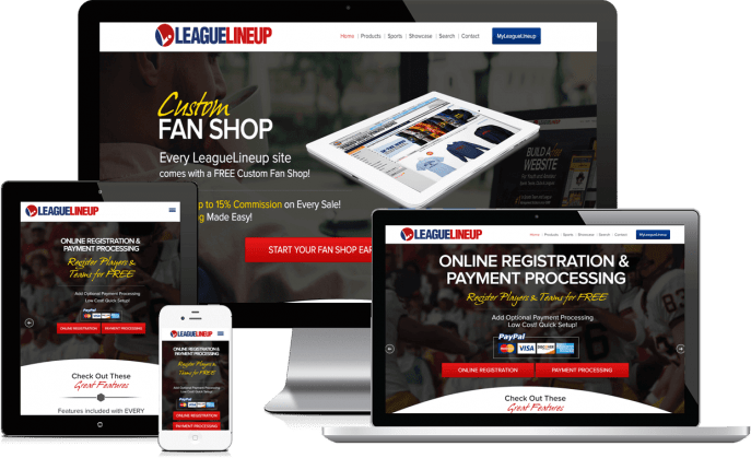 Custom website design for sports leagues