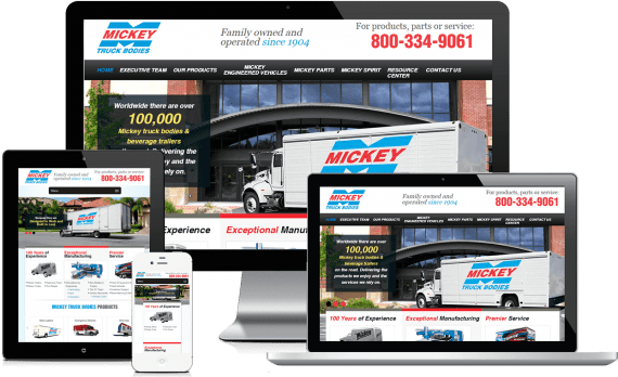 Mickey Truck Bodies Web Design Custom Website