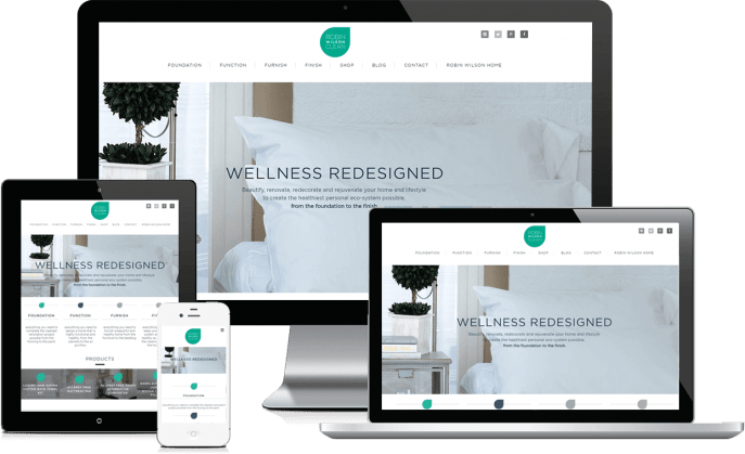 Custom website design for interior design products