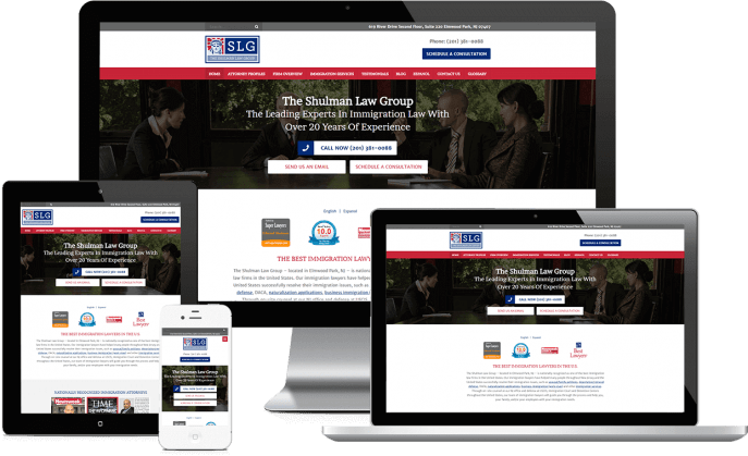 Custom website design for an immigration lawyer