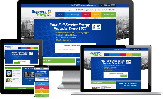 Custom website design for an energy supplier