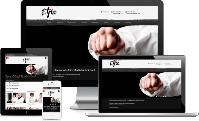 Custom website design for martial arts