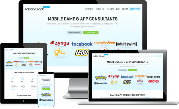 Custom website design for app game developers