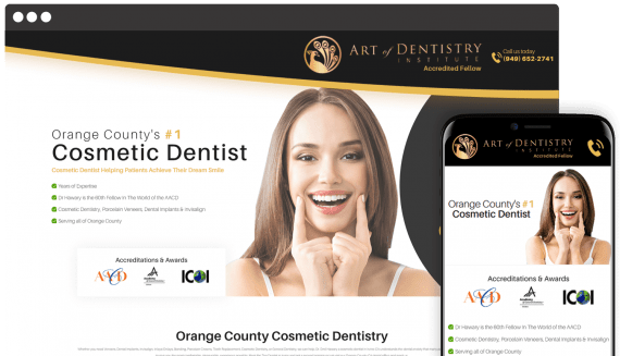 Art of Dentistry Web Design Landing Page