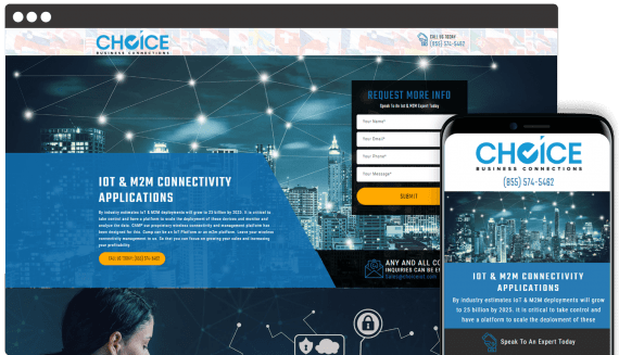 Choice Business Connections Web Design Landing Page