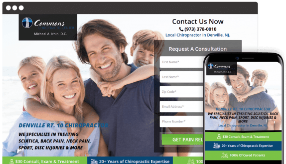 Commons Chiropractic Web Design Landing Page