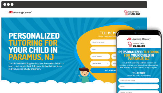 JEI Learning Center Web Design Landing Page