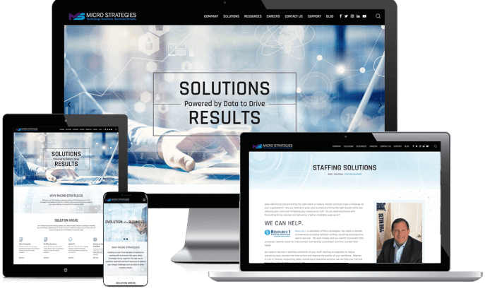 Custom website design for a technology solutions company