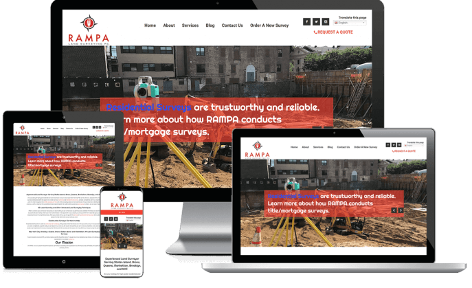 Custom website design for a surveying company