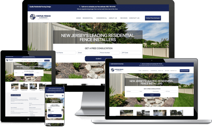 Custom website design for a residential fencing company