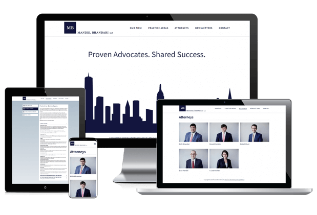 Custom website design for a legal defense firm